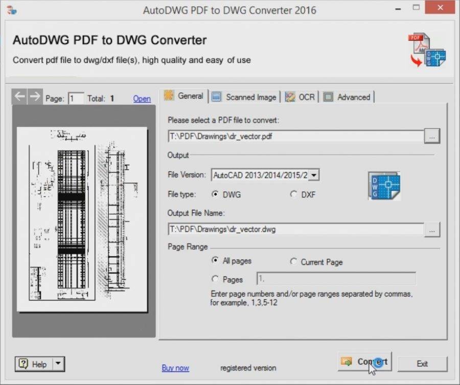 Конвертировать картинку в dwg