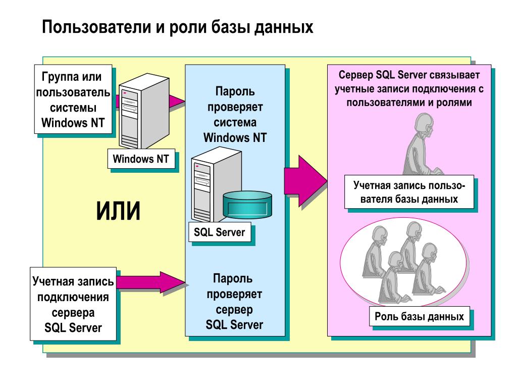 Пользователь группа роль. Баз данных SQL. БД схема данных SQL Server. Схема обмена данными при работе с БД. Управление пользователями базы данных.