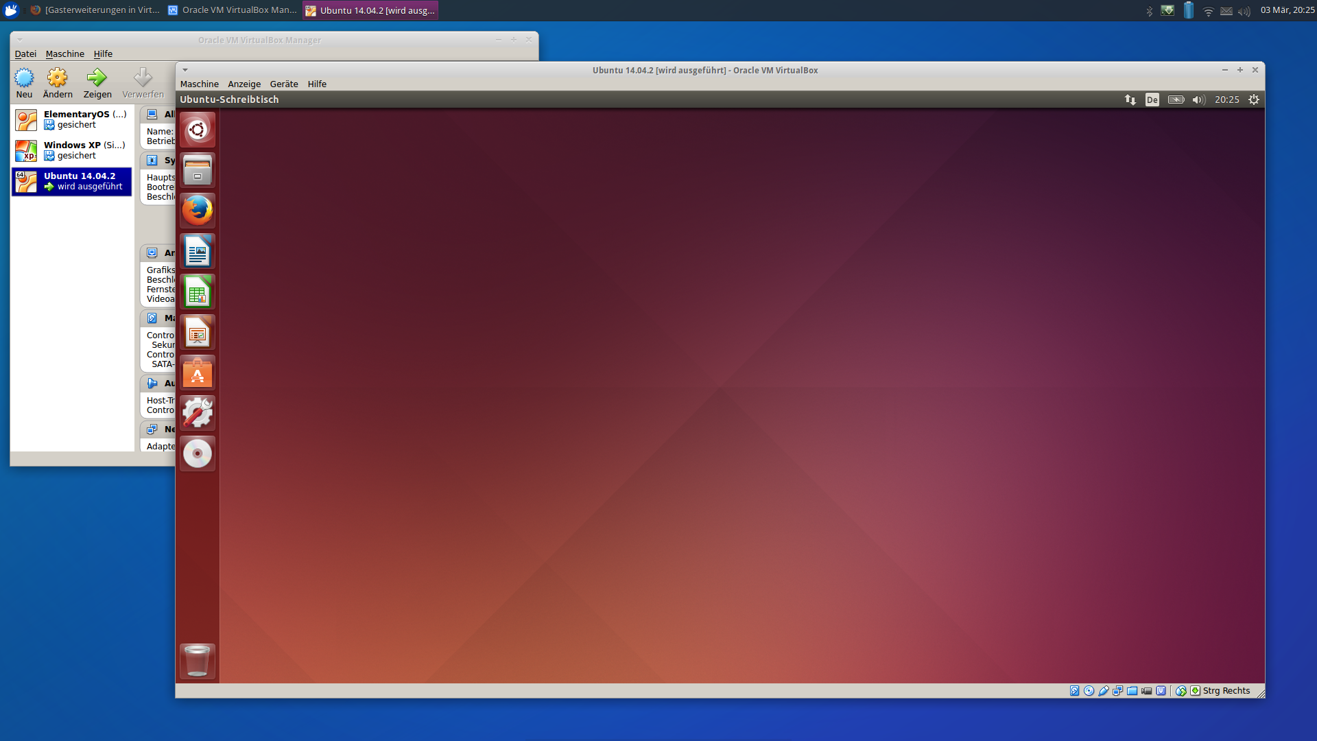 Ubuntu screen. VIRTUALBOX Linux. Виртуал бокс убунту. 14.04 Убунту Интерфейс. Интерфейс убунту VIRTUALBOX.