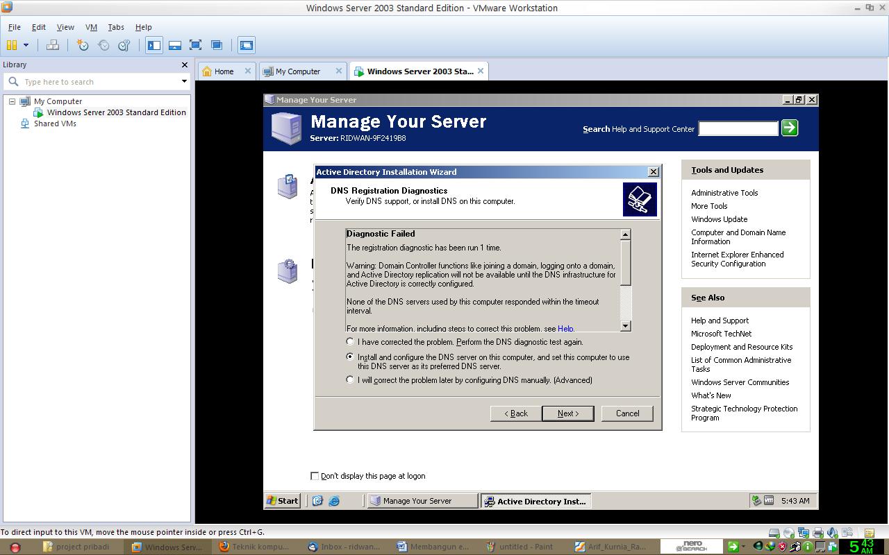 Ваш собственный сервер: установка windows server 2003