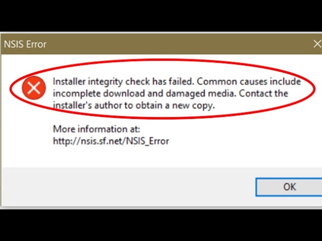 Nsis error в windows 10 – как убрать ошибку