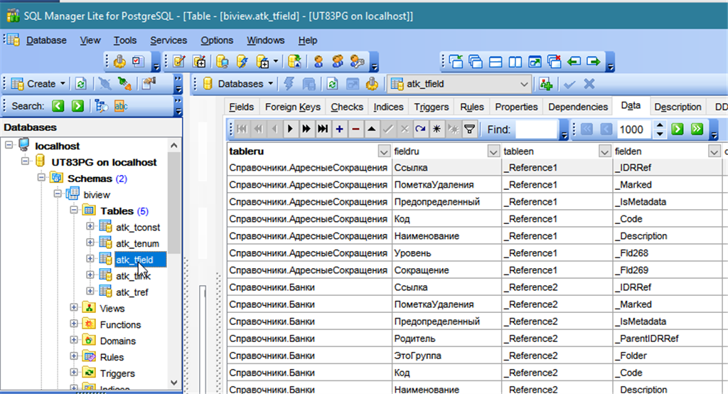 Как посмотреть схему таблицы в postgresql