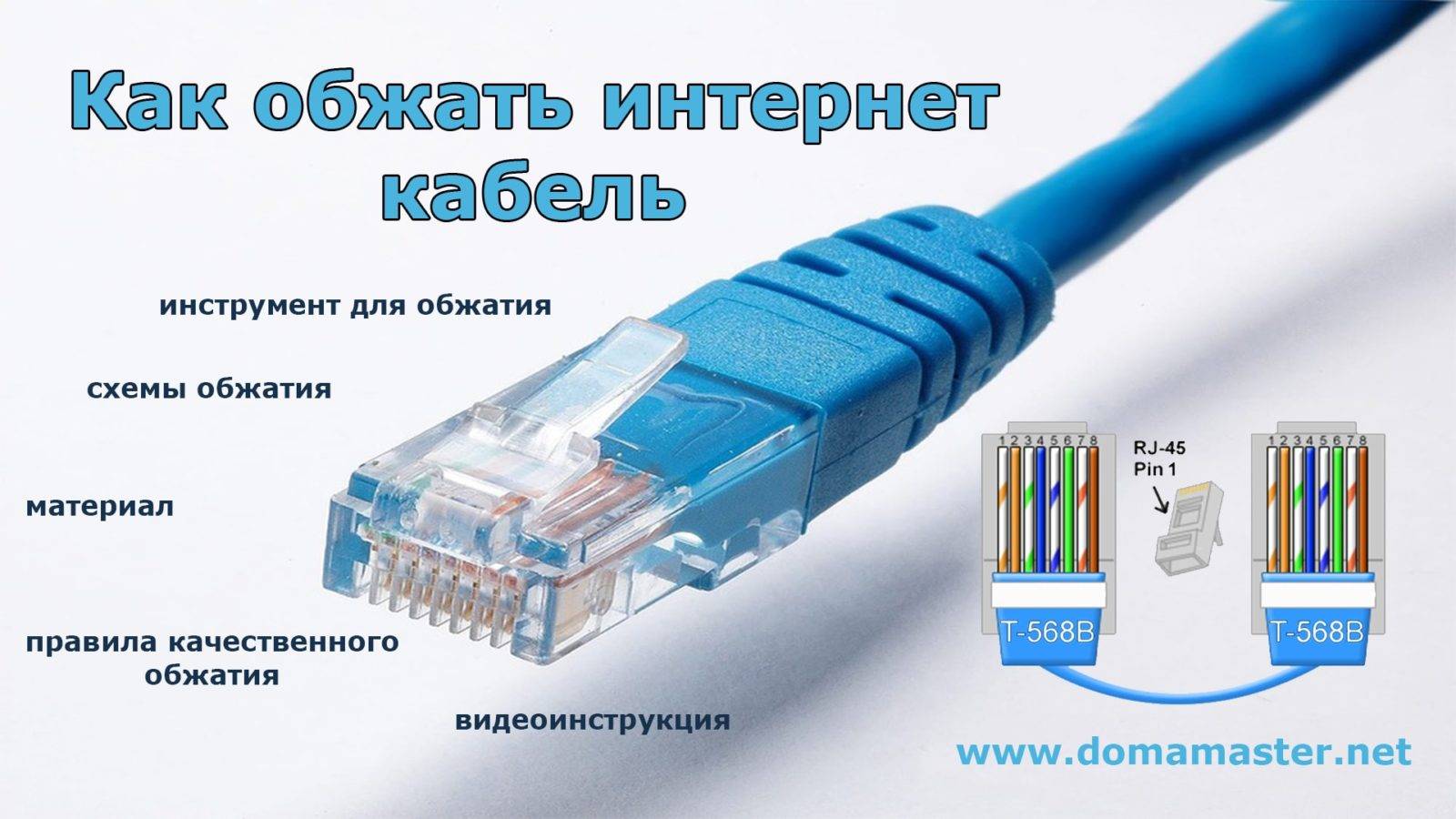 Схема обжимки витой пары. как обжать интернет кабель без инструмента