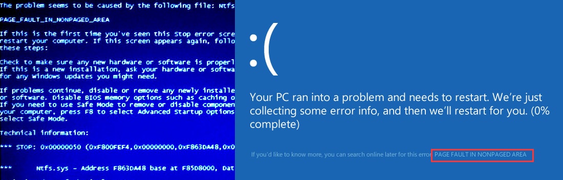 Как исправить ошибки page_fault_in_nonpaged_area типа "синий экран" (0x00000050)