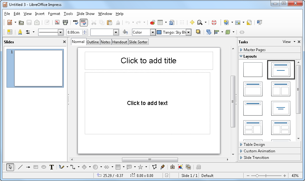 Оформление презентации libreoffice
