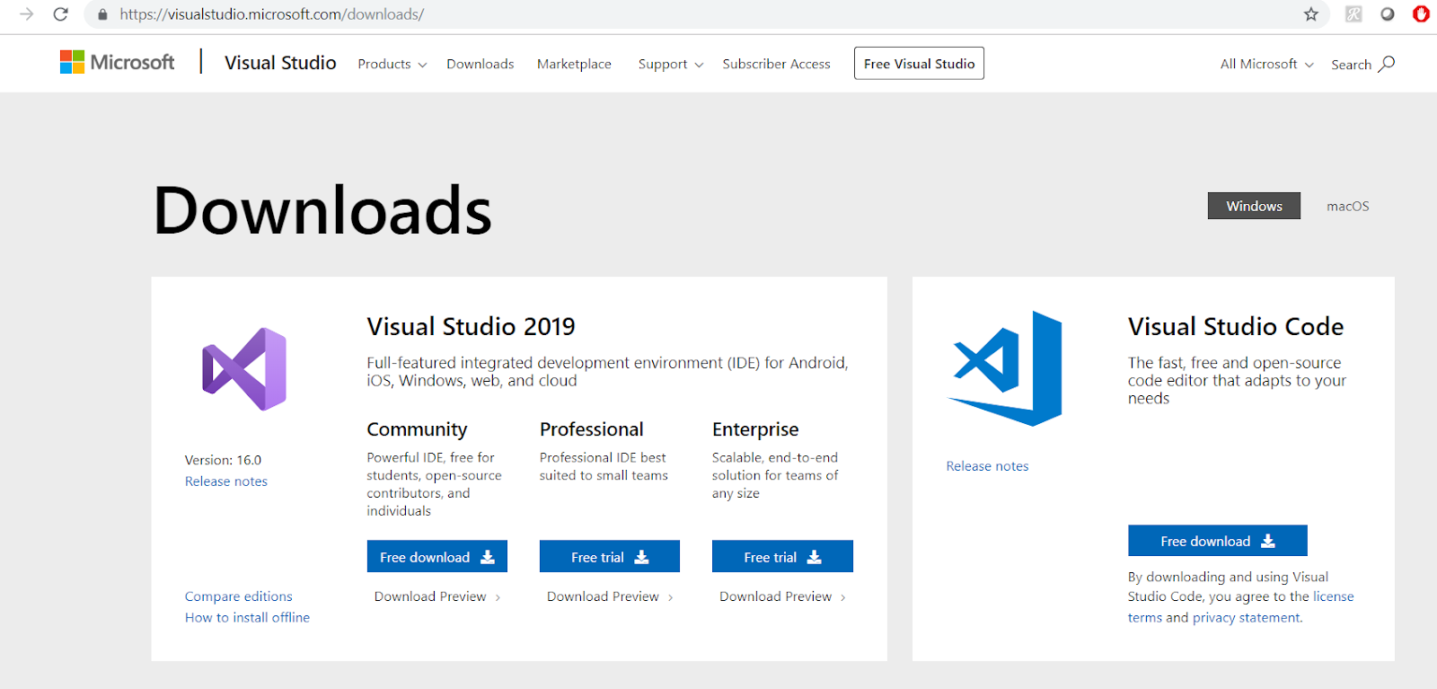 Visual Studio community