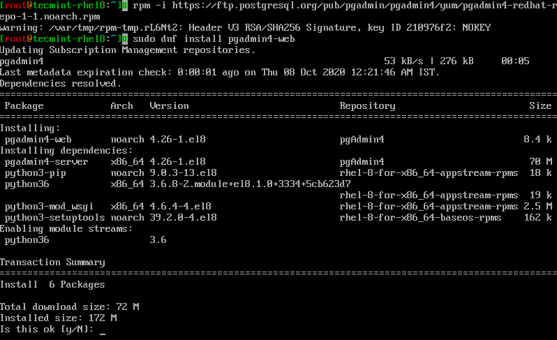 Установка postgresql на linux систему в качестве сервера базы данных