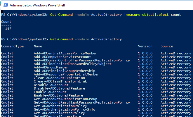 Module directory. POWERSHELL dir.