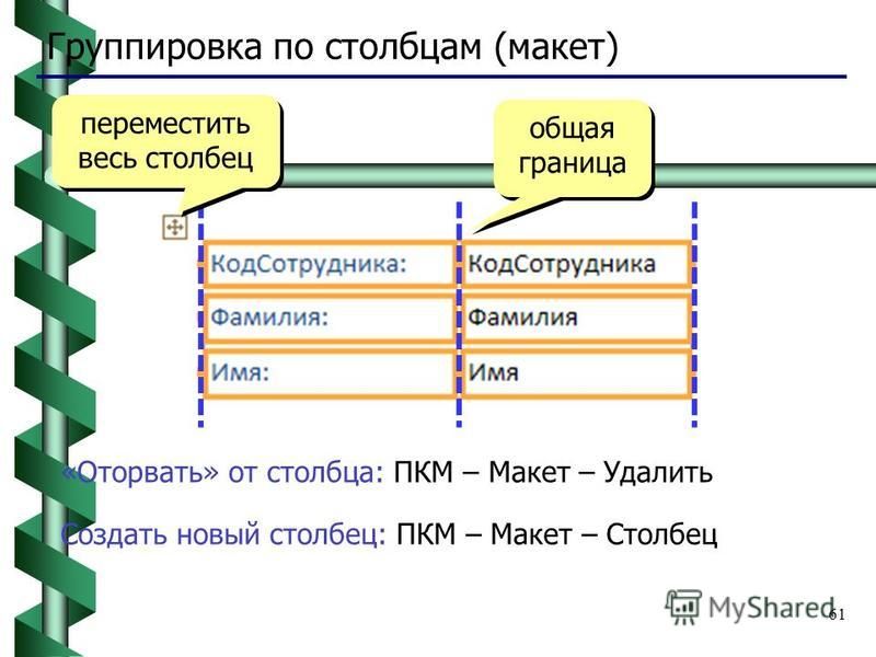 Столбец таблицы реляционной базы