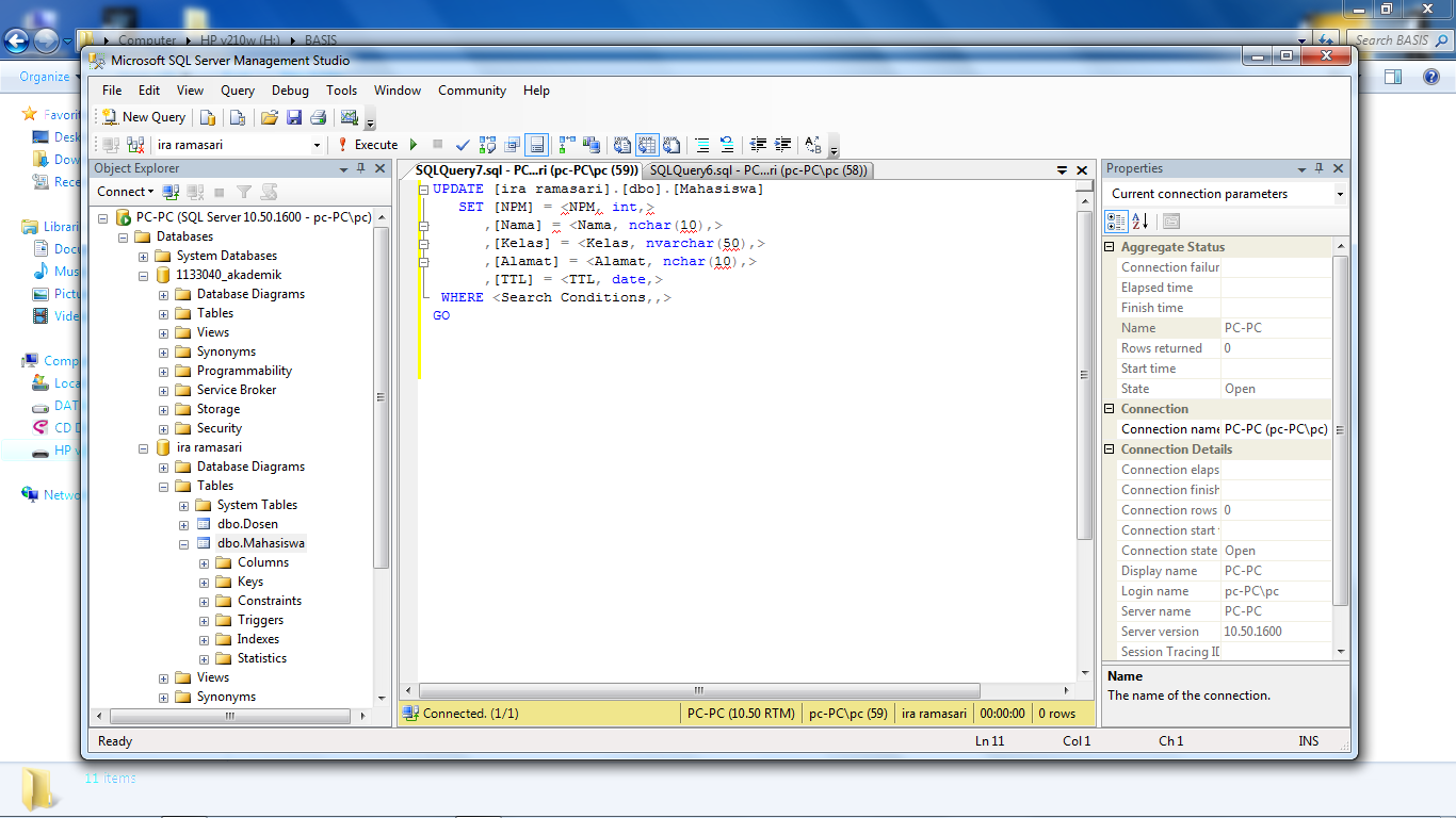 Sql using rows