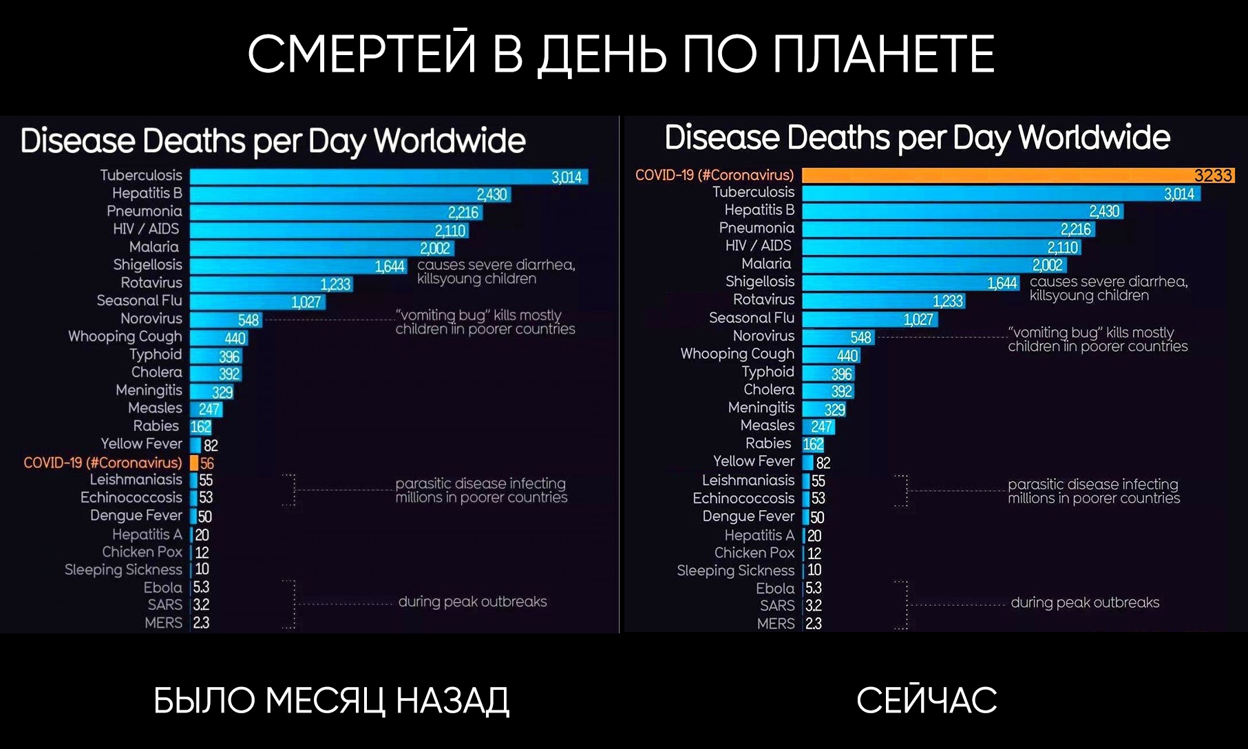 Статистика смертности от болезней 2020