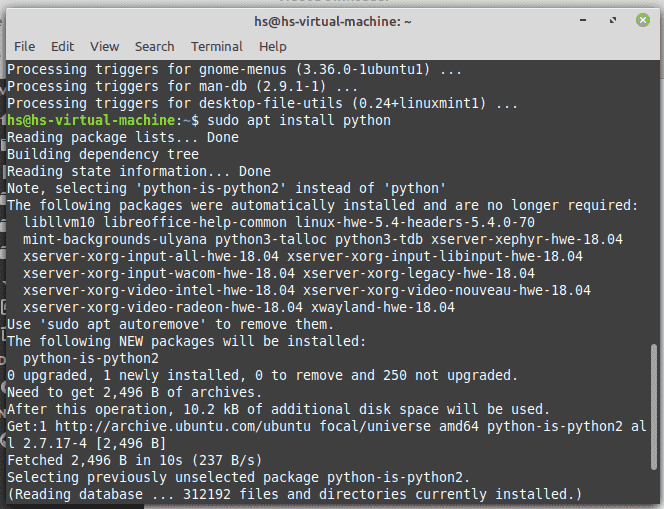 Update package required. Ubuntu install Python@3.8. Perl package Manager how to install.