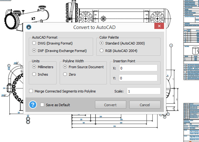 Чертеж pdf в dwg