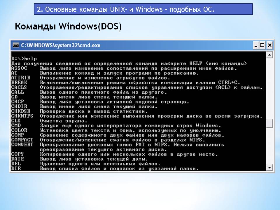 Узнать команду. Основные команды ОС Unix таблица. Команды для командной строки на виндовс 7. Команды операционной системы Windows. Базовые команды для командной строки.
