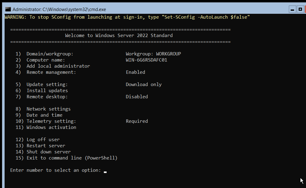 Windows server core