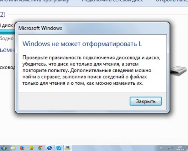 Sd карта windows не удается завершить форматирование