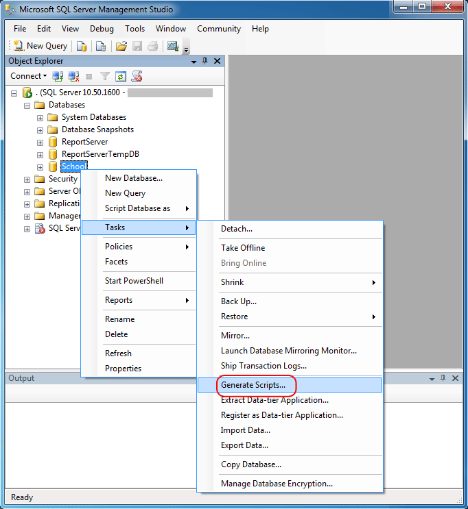 Sql server management studio