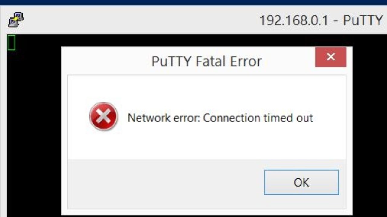Error connection timeout. Нетворк еррор. Putty ошибка. Connection time out ошибка. Putty Fatal Error.